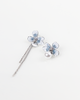 NYU NYU Asymmetrical Blue Flower Earrings