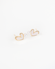 NYU NYU Heart Shaped Earrings with Pearls