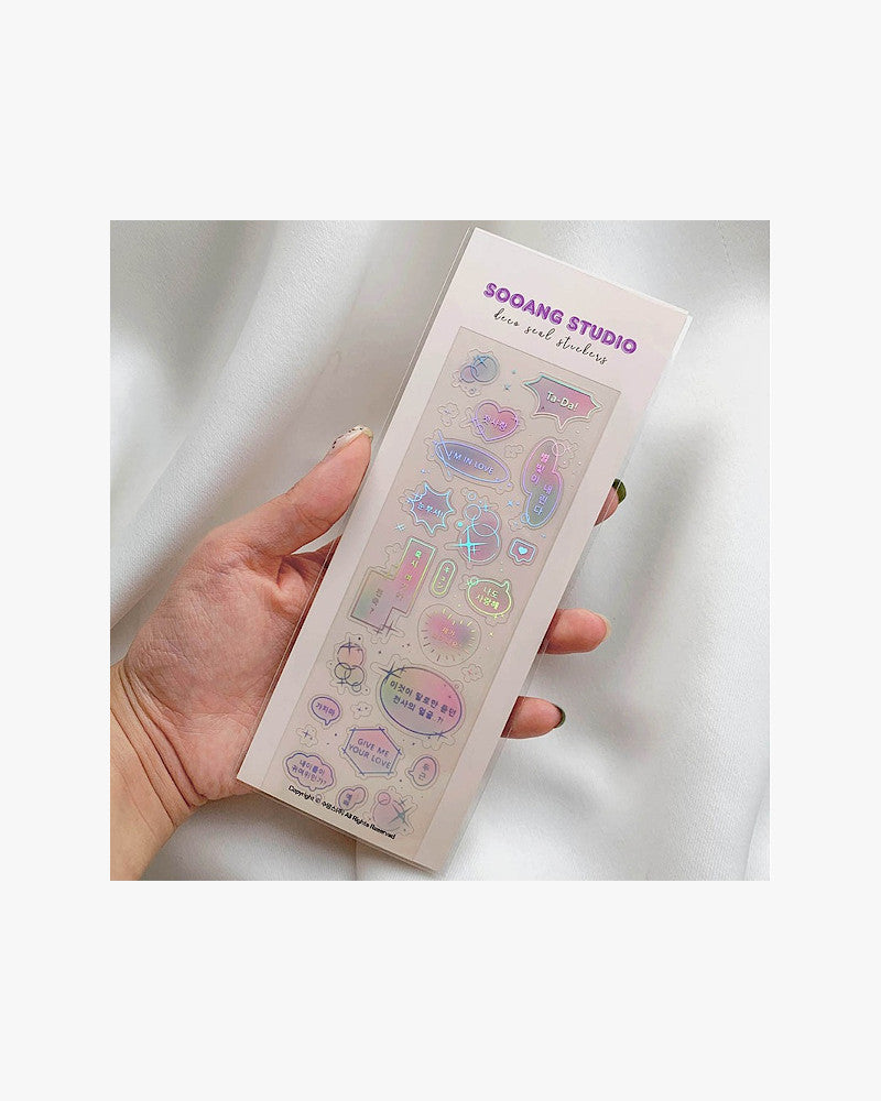 SOOANG STUDIO Holographic Speech Bubble Sticker Sheet (2 Colours)