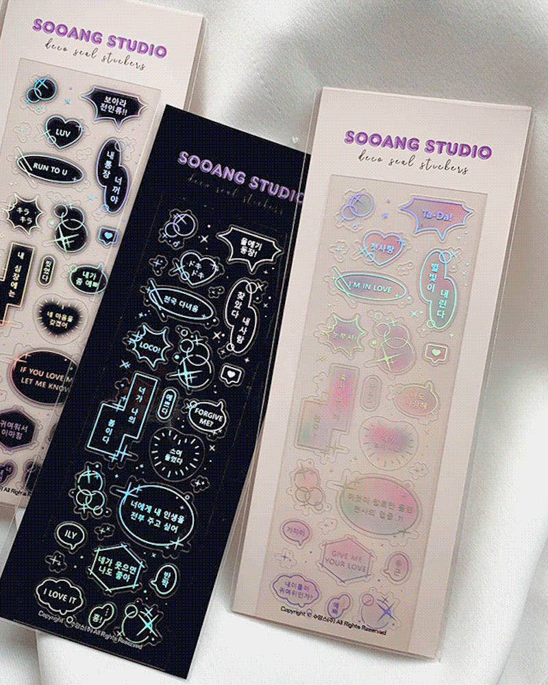 SOOANG STUDIO Holographic Speech Bubble Sticker Sheet (2 Colours)